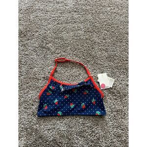 Boden Girls Strawberry Swimsuit Top Size 9-10 Youth NEW